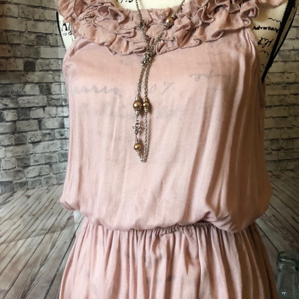 Beautiful Romantic Ruffle Tie Back Blouse New - Picture 3 of 4